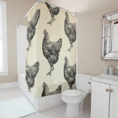 Rideaux De Douche Poulet de roche Plymouth Barred classique Hen (En situation)