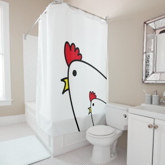 Rideaux De Douche Poulets (En situation)