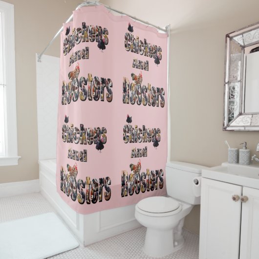 Rideaux De Douche Poulets Et Coqs, (En situation)