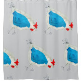 Rideaux De Douche Poulets mignons aquarelle (Devant)