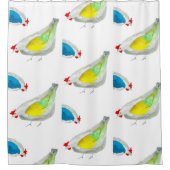 Rideaux De Douche Poulets mignons aquarelle (Devant)