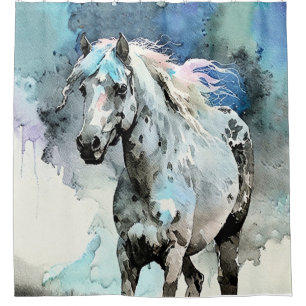 Rideaux De Douche Pouliche Appaloosa fringante Aquarelle