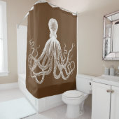 Rideaux De Douche Poulpe Brown de Kraken (En situation)