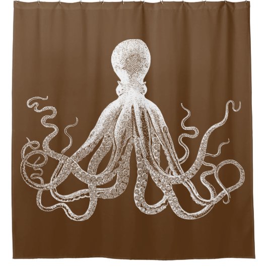 Rideaux De Douche Poulpe Brown de Kraken (Devant)