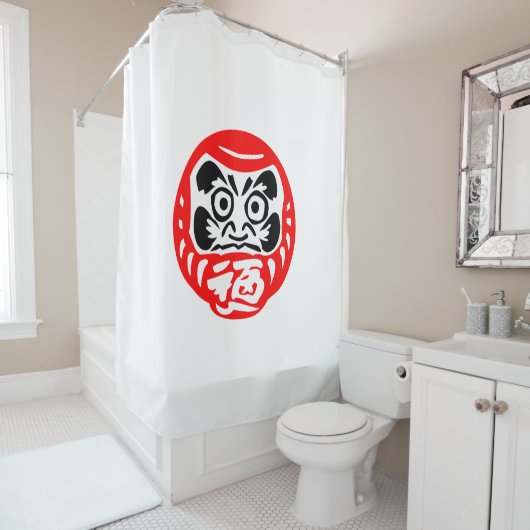 Rideaux De Douche Poupée Daruma (En situation)
