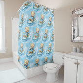 Rideaux de douche pour ours bleu Teddy (En situation)