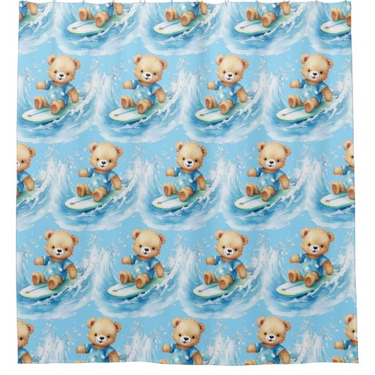 Rideaux de douche pour ours bleu Teddy (Devant)