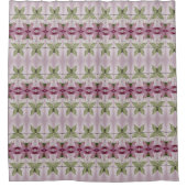 Rideaux De Douche Pourpre et mauve avec motif vert (Devant)