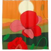 Rideaux De Douche pré au coucher du soleil (Devant)