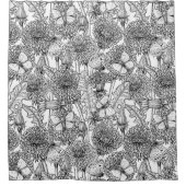 Rideaux De Douche Pré Dandelion en noir et blanc (Devant)