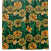 Rideaux De Douche Pré de Dandelion sur vert foncé (Devant)