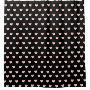 Rideaux De Douche Précieux Rose or coloré brillant Motif coeur