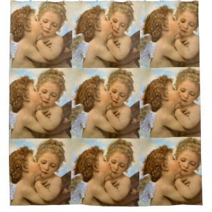 Rideaux De Douche Premier Baiser (détail d'ange) par Bouguereau