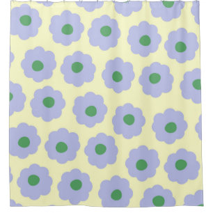 Rideaux De Douche Preppy Blue Green mignonne Hippie Flower Motif