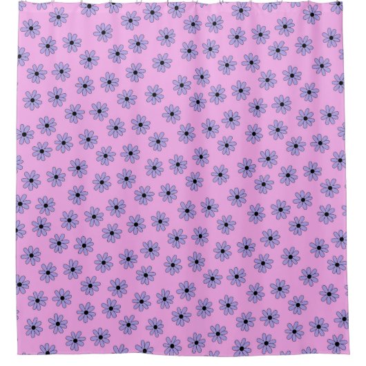 Rideaux De Douche Preppy violet bleu Hippie Motif (Devant)