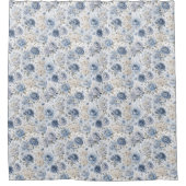 Rideaux De Douche Pretty Blue Rose Floral Watercolor  (Devant)