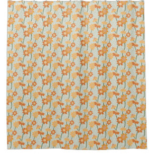 Rideaux De Douche Pretty retro muted 1970 s flowers