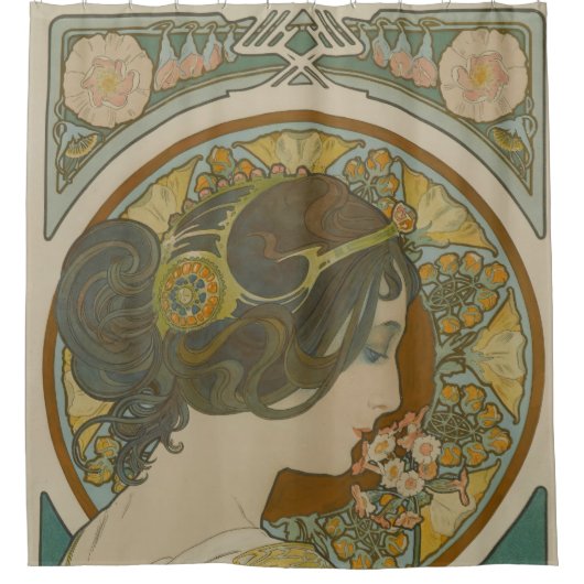Rideaux De Douche Primrose par Alphonse Mucha (1899) (Devant)