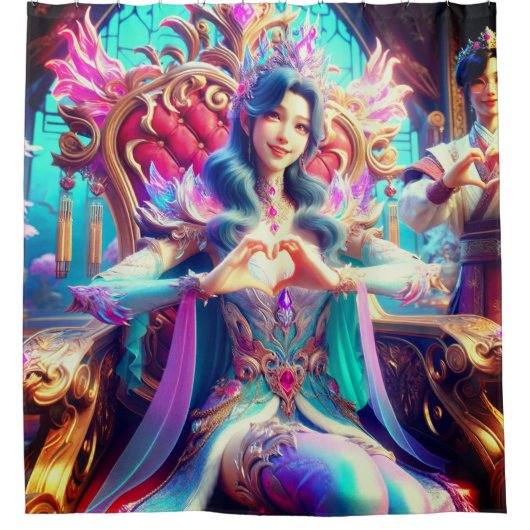 Rideaux De Douche Princess Heart Hands (Devant)