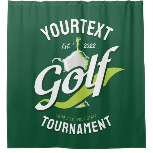 Rideaux De Douche Pro Golfer NAME Golf Trophée Tournoi de golf (Devant)