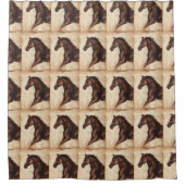 Rideaux De Douche Profil du cheval sauvage Brown (Devant)