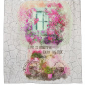 Rideaux De Douche Profitez De La Promenade | Vélo Aquarelle Avec Fle (Devant)