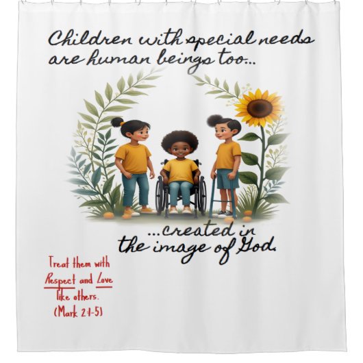Rideaux De Douche Promotion des enfants avec des besoins spéciaux ri (Devant)