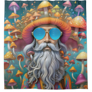 Rideaux De Douche Psychédélique Guru Trippy Hippie Champhroom