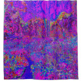 Rideaux De Douche Psychédélique Impressionniste Paysage Violet (Devant)