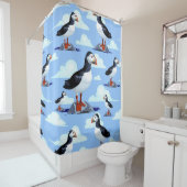 Rideaux De Douche Puffin Cute Oiseau de mer Atlantique (En situation)