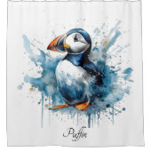 Rideaux De Douche Puffin Splash, personnalisé (Devant)