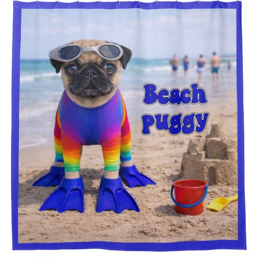 Rideaux De Douche Puggy de plage (Devant)