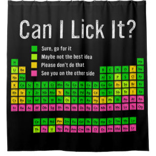 Rideaux De Douche Puis-je le Lick Table périodique Enseignant Enfant