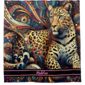 Rideaux De Douche Pulse de léopard : délice de la jungle (Devant)