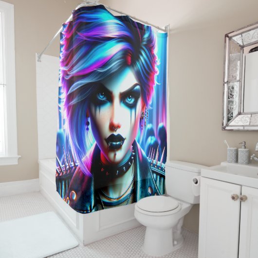 Rideaux De Douche Punk Rocker (En situation)