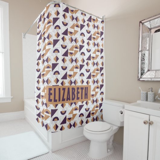 Rideaux De Douche Purple and gold Aesthetic abstract (En situation)