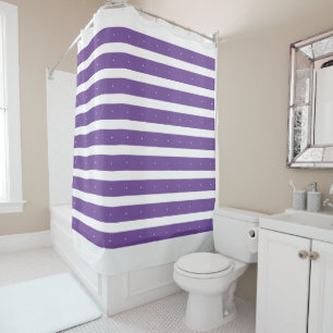 Rideaux De Douche Purple and white stripes