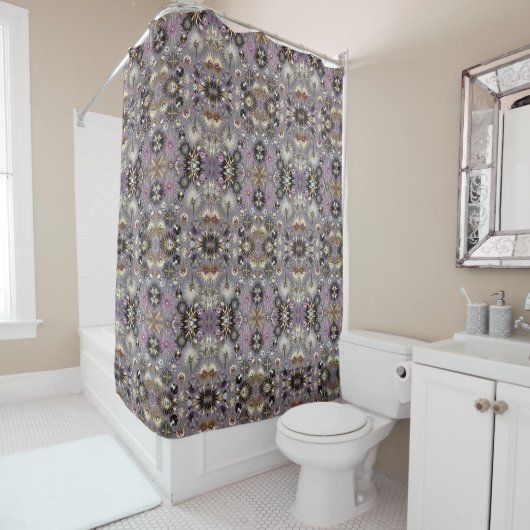 Rideaux De Douche Purple Diamonds Mid Century Modern Shower Curtain (En situation)