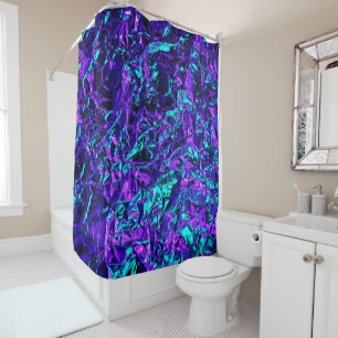 Rideaux De Douche Purple et Turquoise