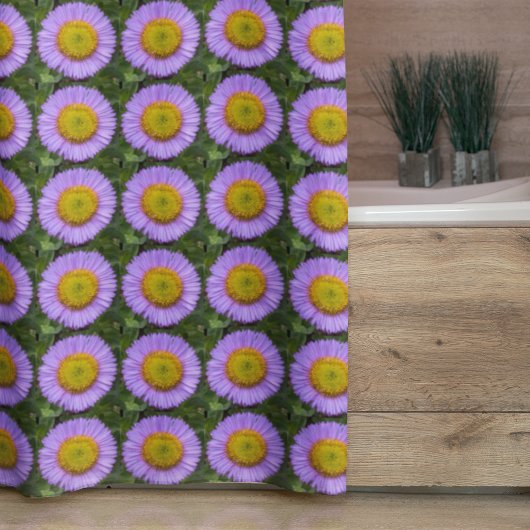 Rideaux De Douche Purple Fleabane Daisy Motif Floral