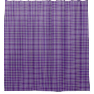 Rideaux De Douche Purple Gray Tartan Plaid Shower Curtain
