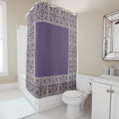 Rideaux De Douche Purple Radial Tiled (En situation)