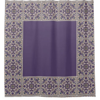 Rideaux De Douche Purple Radial Tiled