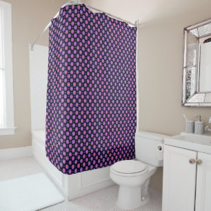 Rideaux De Douche Purple rose et noir Geo