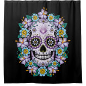 Rideaux De Douche Purple Sugar Skull (Devant)