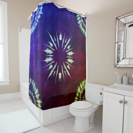 Rideaux De Douche Purple Tie Dye Shower Curtain (En situation)