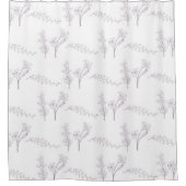 Rideaux De Douche Purple White Pastel Floral Pattern Grandmillenial (Devant)