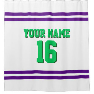 Rideaux De Douche Purple White Stripes Sports Jersey