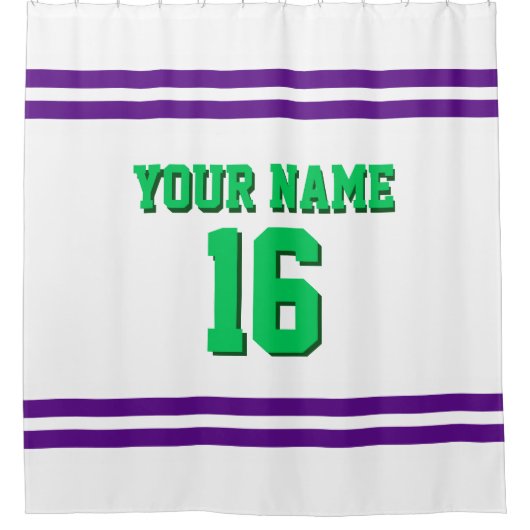 Rideaux De Douche Purple White Stripes Sports Jersey (Devant)