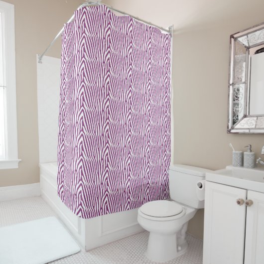 RIDEAUX DE DOUCHE PURPLE ZEBRA STRIPE (En situation)